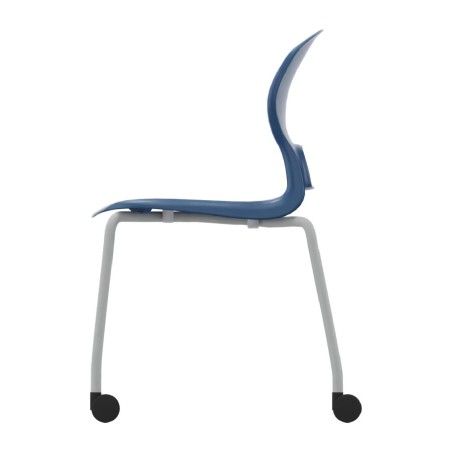 Sedia Gelso 4 Gambe con Ruote - Altezza Seduta 46,5 cm - Colore Scocca Blu - Colore...