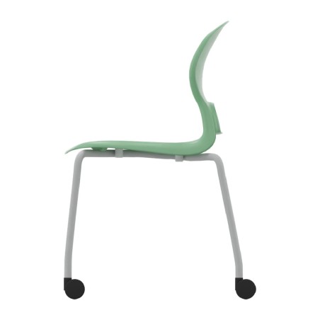 Sedia Gelso 4 Gambe con Ruote - Altezza Seduta 46,5 cm - Colore Scocca Verde Acqua - Colore...