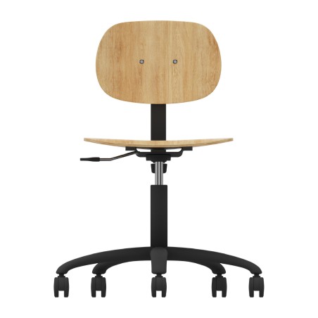 Sedia Modello GPRO Girevole in Legno con Ruote - Altezza Regolabile M5/M6 - Colore Scocca...