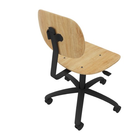 Sedia Modello GPRO Girevole in Legno con Ruote - Altezza Regolabile M5/M6 - Colore Scocca...