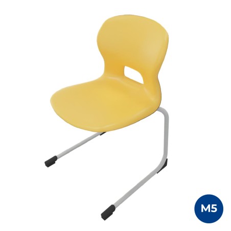 Sedia Gelso Cantilever - Altezza Seduta 42,5 cm - Colore Scocca Giallo - Colore Struttura...