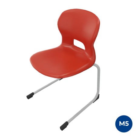 Sedia Gelso Cantilever - Altezza Seduta 42,5 cm - Colore Scocca Rosso - Colore Struttura Grigio