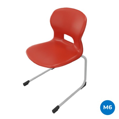 Sedia Gelso Cantilever - Altezza Seduta 46,5 cm - Colore Scocca Rosso - Colore Struttura Grigio
