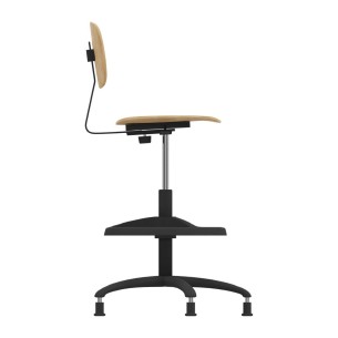 Sedia Alta Modello GPRO Girevole in Legno con Piedini e... 2