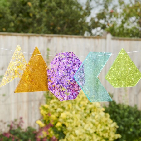 Forme Glitterate in Materiale Acrilico - Confezione da 21 Pezzi