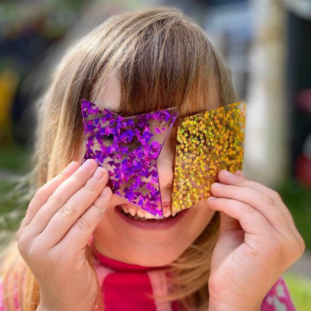 Forme Glitterate in Materiale Acrilico - Confezione da 21 Pezzi