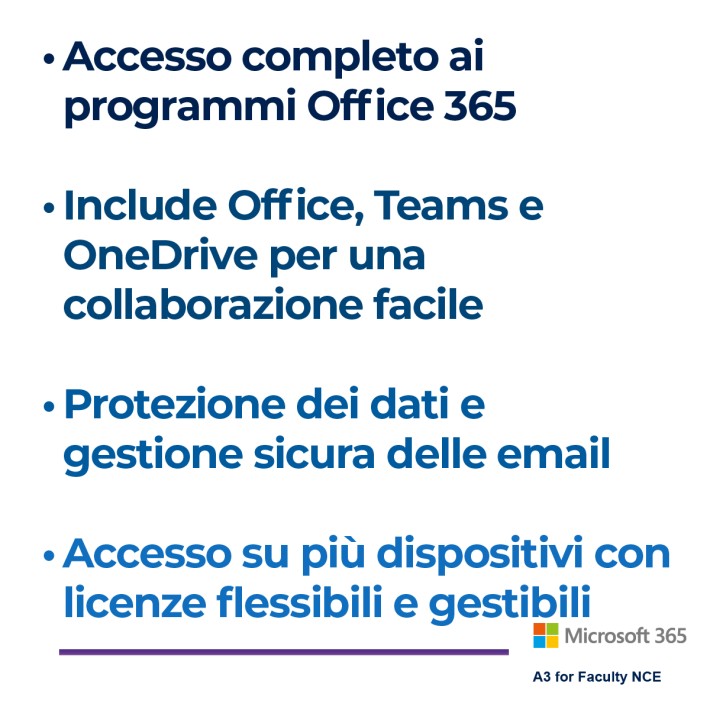 Microsoft 365 A3 For Faculty Nce - 1 Licenza...