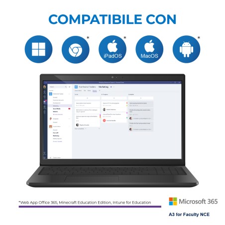 Microsoft 365 A3 For Faculty Nce - 1 Licenza Per 1 Utente ( Docente - Segreteria - Ata -...