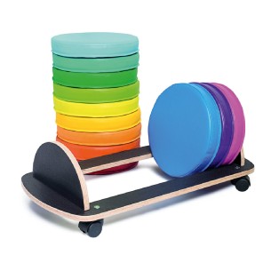Set 12 Cuscini Rotondi in Tessuto PVC + Piattaforma...
