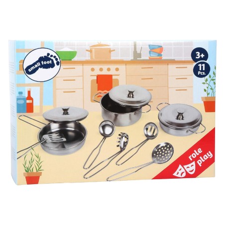 Set 9 Utensili e Pentolini in Metallo - Dimensioni ø 10 cm