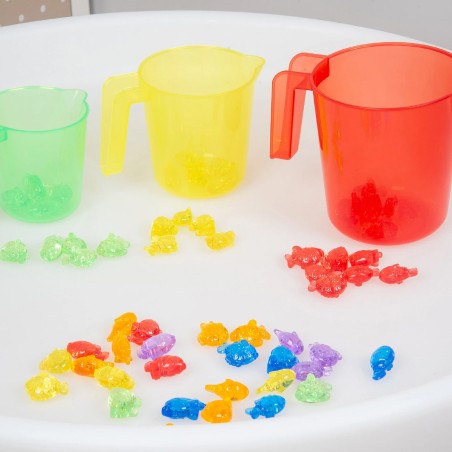 Set da 3 Caraffe Colorate Traslucide con Tacche di Misurazione - in Materiale Acrilico