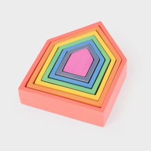 Casette Arcobaleno Matrioska in Legno - Set da 7 Pezzi