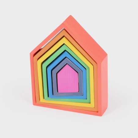 Casette Arcobaleno Matrioska in Legno - Set da 7 Pezzi