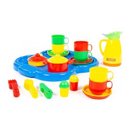 Set Gioco 37 Stoviglie Pranzo/Cena per 6 Persone in Plastica