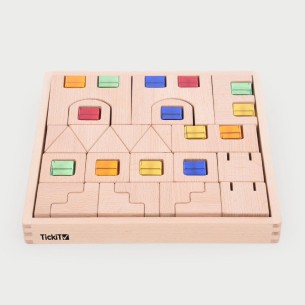 Set Gioco Blocchi Quadrati da Costruzione con Gemme...