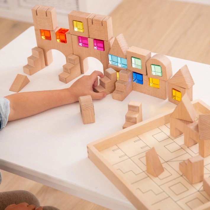 Set Gioco Blocchi Quadrati da Costruzione con...