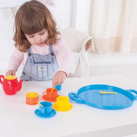Set Gioco Servizio da Tè Vassoio in Plastica