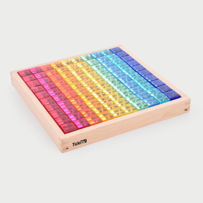 Vassoio Specchiato + 100 Cubi Colorati Traslucidi