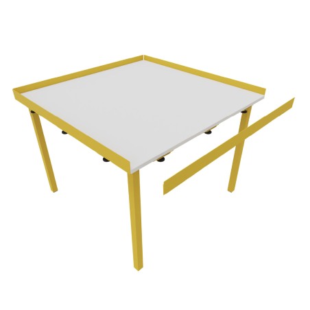 Tavolo Kalidro Coding - Colore Piano Bianco - Colore Gambe Miele