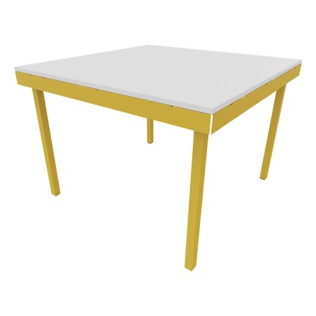 Tavolo Kalidro Coding - Colore Piano Bianco - Colore Gambe Miele