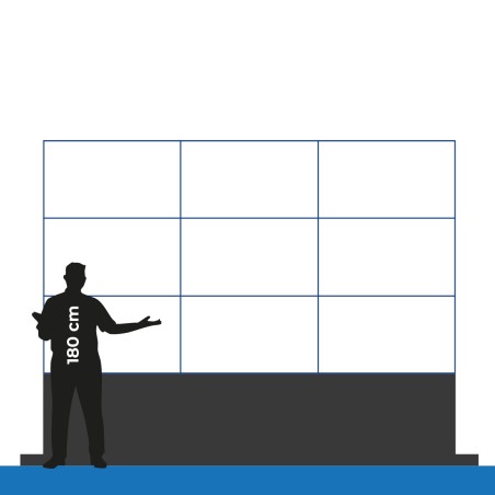 VideoWall 3x3 con base da pavimento - Dimensioni 163" - Inclusa Installazione Standard