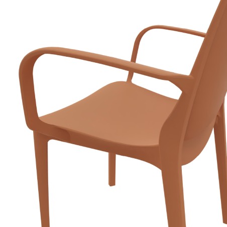 Sedia Ginevra con Braccioli - Altezza Seduta 47 cm - Colore Scocca Marrone