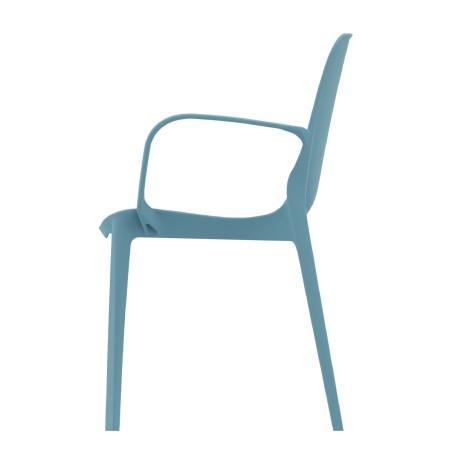Sedia Ginevra con Braccioli - Altezza Seduta 47 cm - Colore Scocca Azzurro