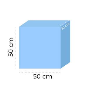 Cubo Morbido - Dimensioni 50 x 50 x 50 cm - Colore Azzurro 2