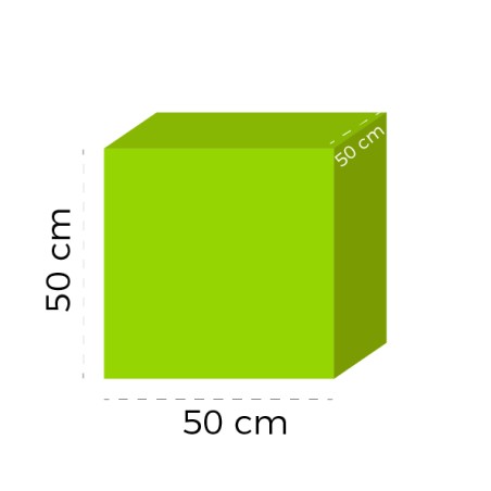 Cubo Morbido - Dimensioni 50 x 50 x 50 cm - Colore Verde