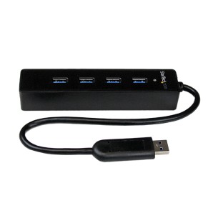 Hub Usb 3.0 SuperSpeed a 4 Porte - Portatile - con Perno e Concentratore per Ultrabook o Notebook - Nero