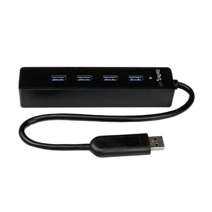 Hub Usb 3.0 SuperSpeed a 4 Porte - Portatile - con Perno e Concentratore per Ultrabook o Notebook - Nero