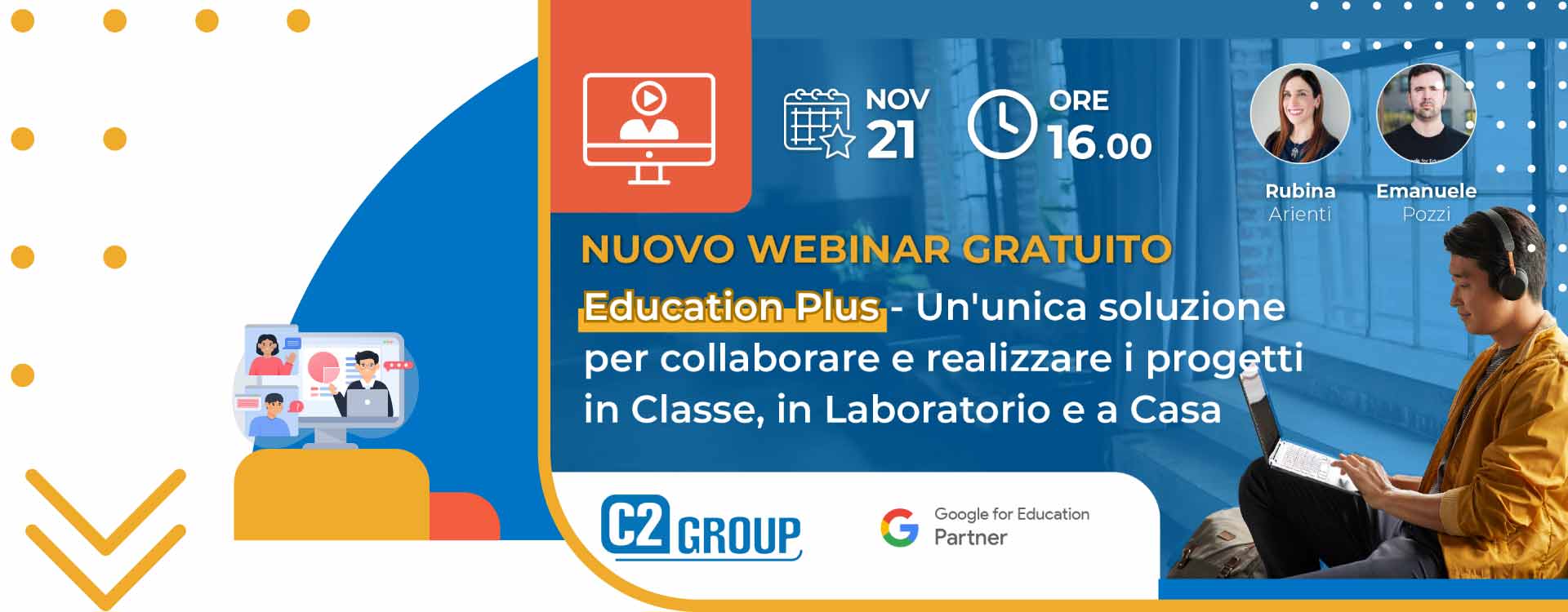 Webinar Education Plus – Un'unica soluzione per collaborare e realizzare i progetti in...